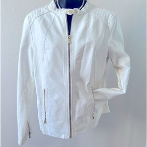Calvin Klein NWOT Motorcycle Fashion Jacket White With Gold Accents